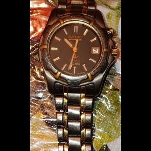 Seiko Kinetic 3M22-O340 690334 Sapphlex Crystal Titanium Water Resistance Watch